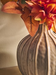 Orange Autumn Artificial Floral Arrangement in Ceramic Pot - Image 3 of 3