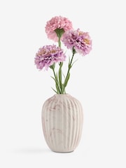 Artificial Carnation Florals In Ceramic Marbled Vase - 圖片 3/3