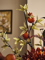 Orange Autumn Artificial Floral Arrangement in Woven Vase - Image 3 of 4