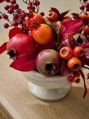 Red Artificial Autumn Fruit Centerpiece in Footed Bowl - Image 2 of 4