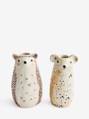 Set of 2 Brown/Cream Ceramic Animal Vases - Image 3 of 3