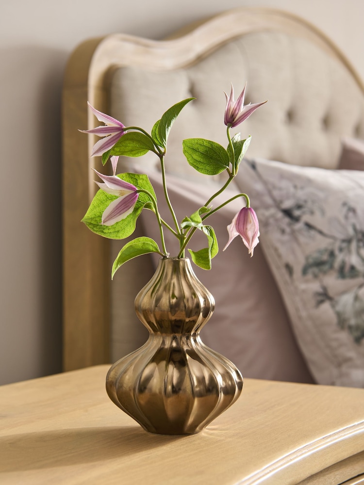 Plated Ceramic Bud Vase - 画像 1 / 5