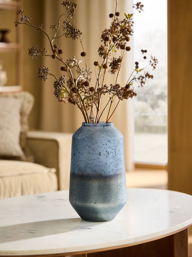 Blue Frosted Glass Vase - Image 2 of 3