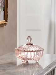 Ridged Glass Trinket Pot - Image 1 de 6