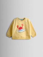 JoJo Maman Bébé Yellow Crab 2-Piece Sweatshirt & Shorts Set - Image 2 of 7