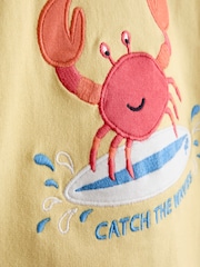 JoJo Maman Bébé Yellow Crab 2-Piece Sweatshirt & Shorts Set - Image 6 of 7