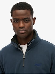 Superdry Blue Essential Logo Half Zip Sweatshirt - Image 3 of 6