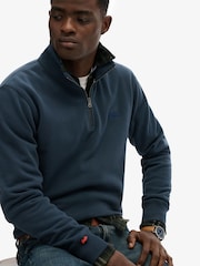Superdry Blue Essential Logo Half Zip Sweatshirt - Image 4 of 6