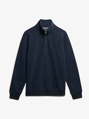 Superdry Blue Essential Logo Half Zip Sweatshirt - Image 5 of 6