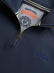 Superdry Blue Essential Logo Half Zip Sweatshirt - Image 6 of 6