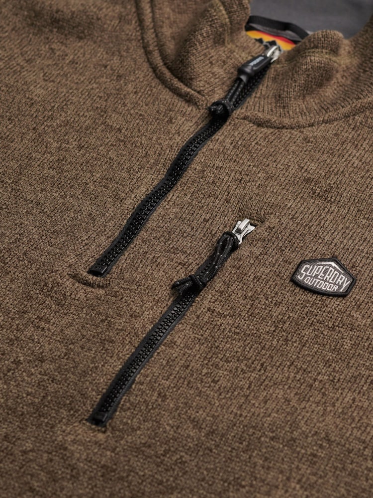 Superdry Green Storm Fleece Half Zip Jumper - Image 6 of 6 Superdry Green Storm Fleece Half Zip Jumper - Image 6 of 6