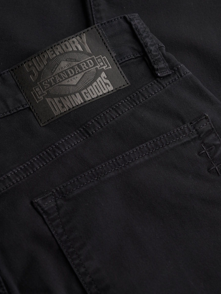 Superdry Black The Merchant Store Sateen Five Pocket Joggers - Image 7 of 7 Superdry Black The Merchant Store Sateen Five Pocket Joggers - Image 7 of 7