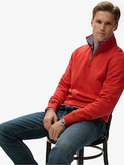 Superdry Orange Essential Logo Half Zip Sweatshirt - Image 3 of 6