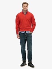 Superdry Orange Essential Logo Half Zip Sweatshirt - Image 4 of 6