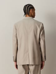 Neutral Loose Fit TENCEL™ Lyocell Cotton Linen Suit Jacket - Image 4 of 11