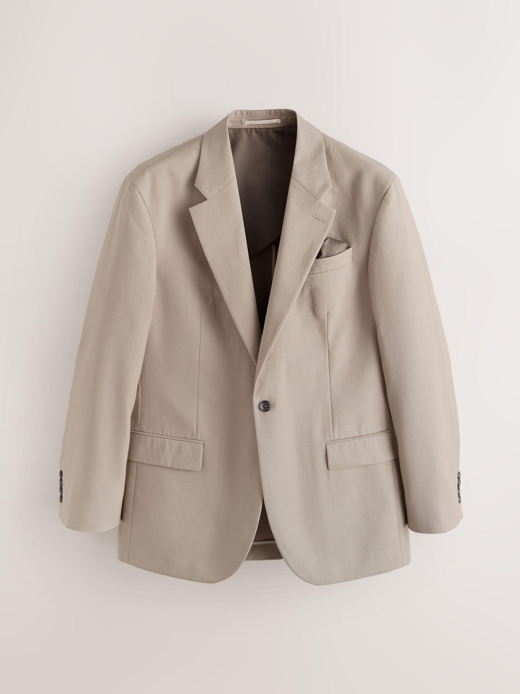 Buy Neutral Loose Fit TENCEL™ Lyocell Cotton Linen Suit Jacket