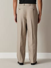 Neutral Loose Fit TENCEL™ Lyocell Cotton Linen Suit Trousers - Image 2 of 8