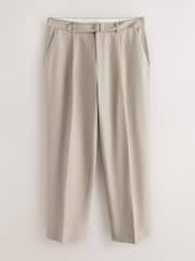 Neutral Loose Fit TENCEL™ Lyocell Cotton Linen Suit Trousers - Image 4 of 8