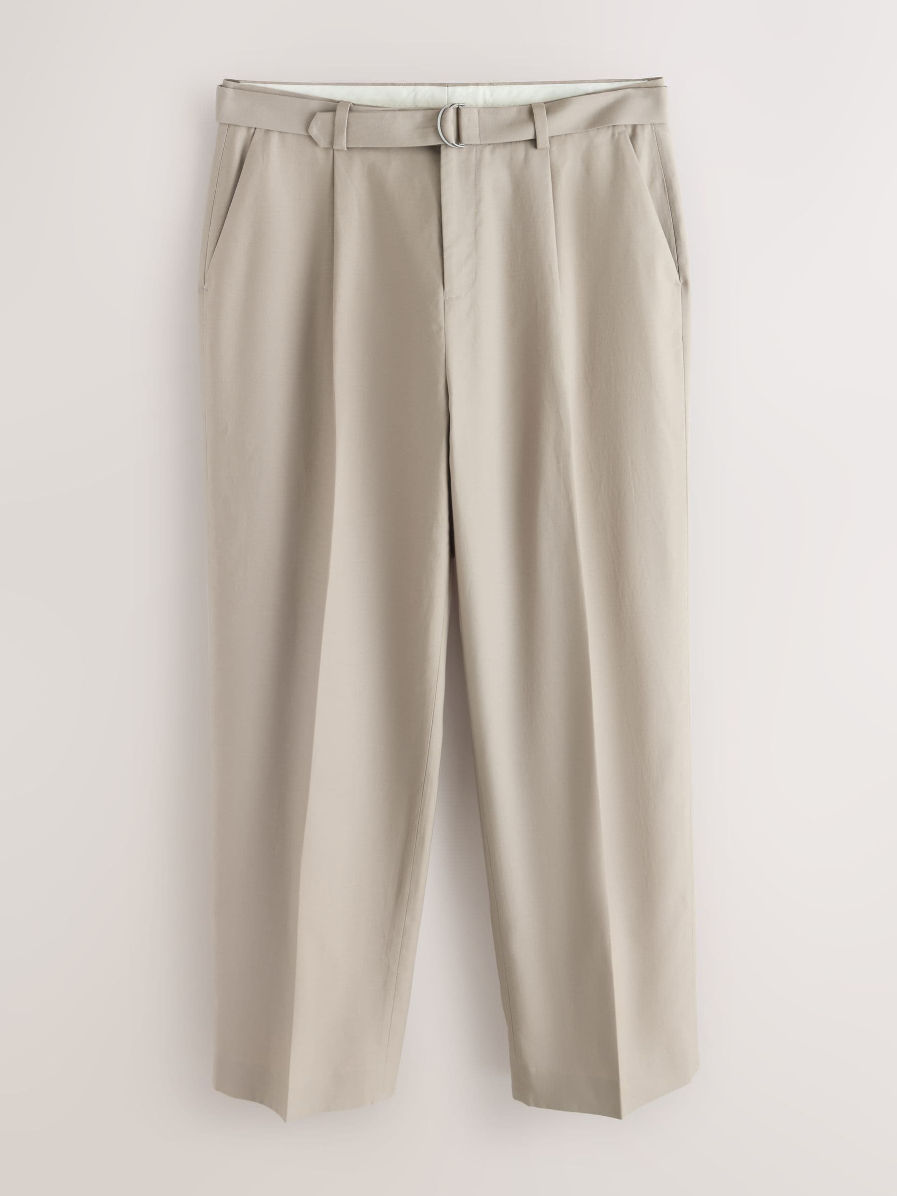 Buy Neutral Loose Fit TENCEL™ Lyocell Cotton Linen Suit Trousers