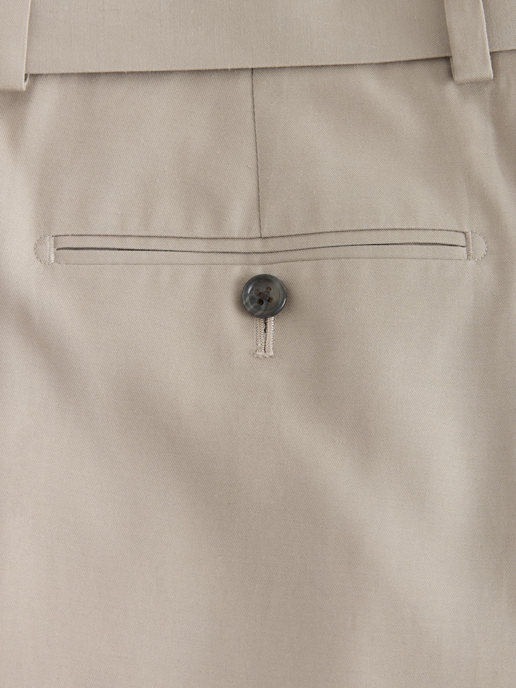 Neutral Loose Fit TENCEL™ Lyocell Cotton Linen Suit Trousers - Image 8 of 8