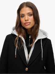Superdry Black 2 In 1 Wool Coat - Image 5 of 7