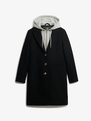 Superdry Black 2 In 1 Wool Coat - Image 6 of 7