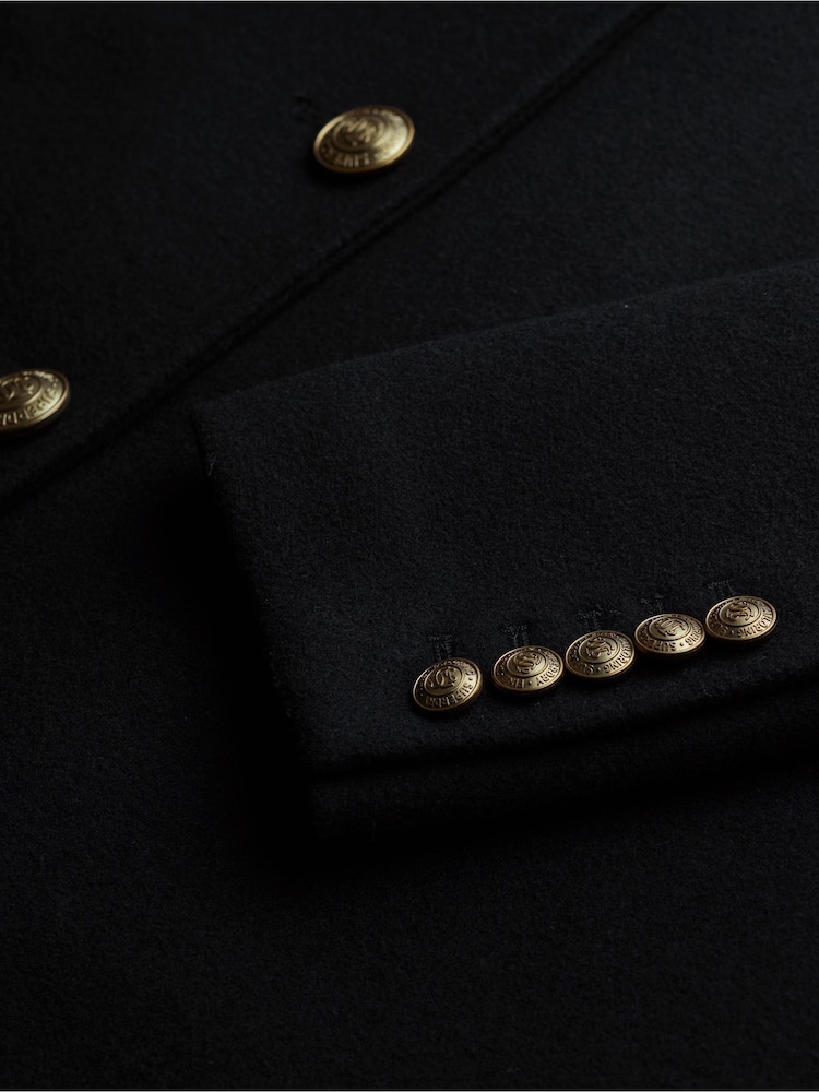 Superdry Black 2 In 1 Wool Coat - Image 7 of 7
