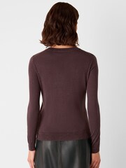 Whistles Brown Metallic Dobby Frill Blouse - Image 2 of 4