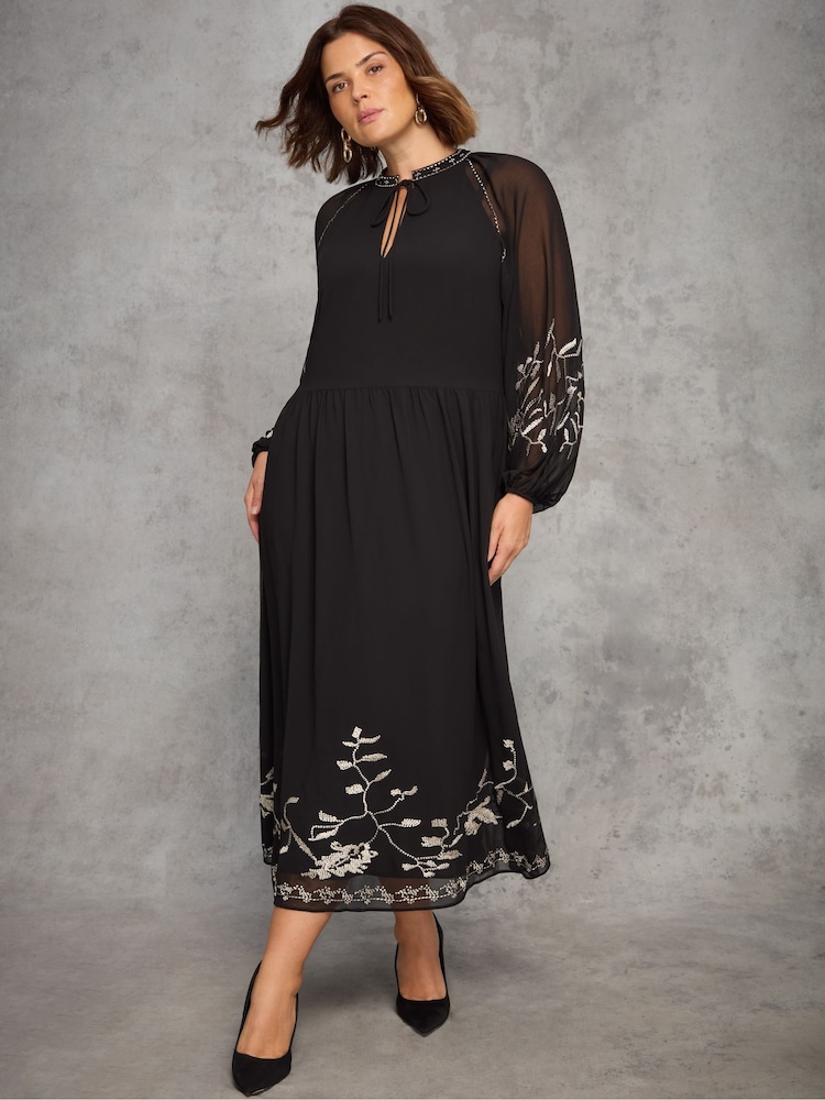 Live Unlimited Black Midaxi Dress with Gold Embellishment - Image 6 of 6 Live Unlimited Black Midaxi Dress with Gold Embellishment - Image 6 of 6