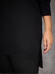 Live Unlimited Black Ribbed Detail V-Neck Jumper - Image 5 of 5