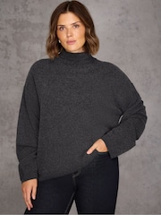 Live Unlimited Grey Roll Neck Jumper - Image 3 of 7