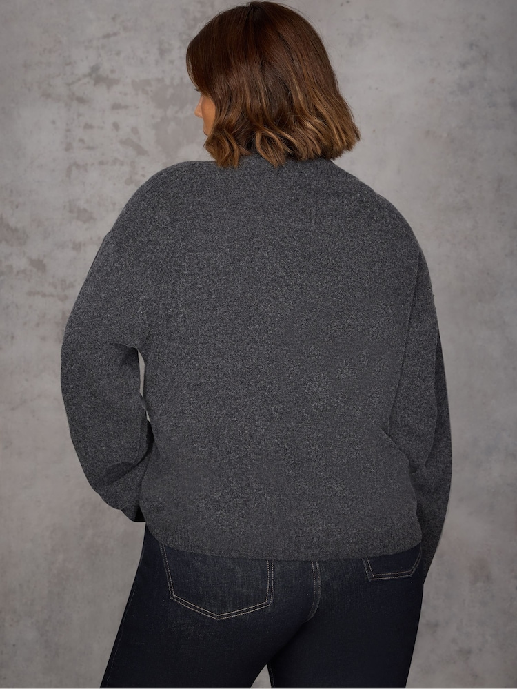 Live Unlimited Grey Roll Neck Jumper - Image 7 of 7 Live Unlimited Grey Roll Neck Jumper - Image 7 of 7