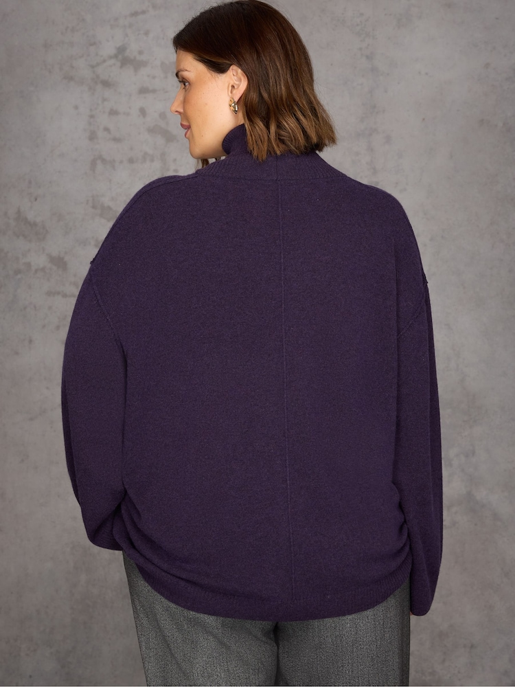 Live Unlimited Purple Roll Neck Jumper - Image 2 of 3 Live Unlimited Purple Roll Neck Jumper - Image 2 of 3