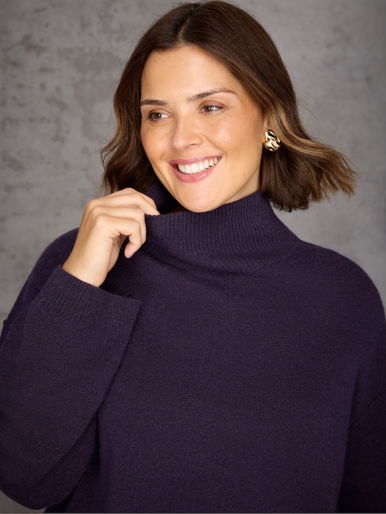 Live Unlimited Purple Roll Neck Jumper - Image 3 of 3 Live Unlimited Purple Roll Neck Jumper - Image 3 of 3