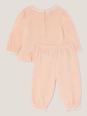 Monsoon Pink Newborn Bear Frill Top & Trousers Set - Image 2 of 3