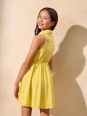 Желтый - Платье-рубашка с вышивкой ришелье Lipsy отпуск (5-16лет) - Изображение 4 4