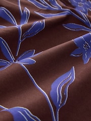 Brown/Blue Floral Print Swim Shorts 5 Inch - Image 6 of 8