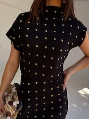 Never Fully Dressed Black Plisse Desiree Dress - Image 4 of 7
