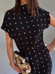 Never Fully Dressed Black Plisse Desiree Dress - Image 5 of 7