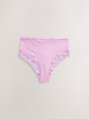 Aqua/Pink/White Mesh Trim High Waist High Leg Knickers 3 Pack - Image 4 of 6