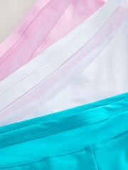 Aqua/Pink/White Mesh Trim High Waist High Leg Knickers 3 Pack - Image 5 of 6
