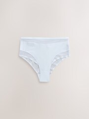Aqua/Rosa/Vit - Mesh Trim Hög midja High Leg Knickers 3 Paket - Bild 8 av 11