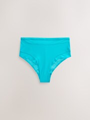 Aqua/Rosa/Vit - Mesh Trim Hög midja High Leg Knickers 3 Paket - Bild 9 av 11