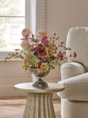 Purple Artificial Foliage Arrangement In Footed Metal Bowl - Image 2 of 5