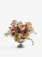 Purple Artificial Foliage Arrangement In Footed Metal Bowl - Image 5 of 5
