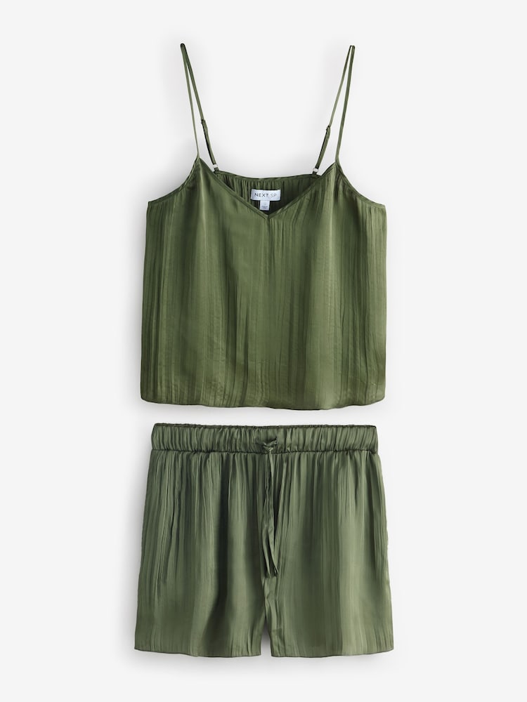 Green Strappy Short Pyjamas Set - Image 1 of 3