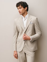 Stone Slim Fit Motionflex Textured Suit Jacket - Image 1 of 13