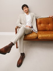 Stone Slim Fit Motionflex Textured Suit Jacket - Image 3 of 13