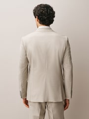 Stone Slim Fit Motionflex Textured Suit Jacket - Image 5 of 13