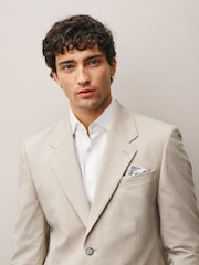 Stone Slim Fit Motionflex Textured Suit Jacket - Image 6 of 13
